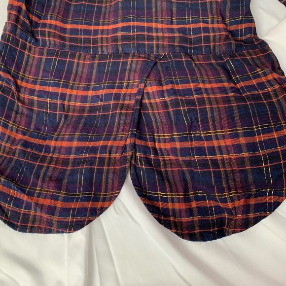 Lucky Brand button up shimmery plaid top - Picture 7 of 8